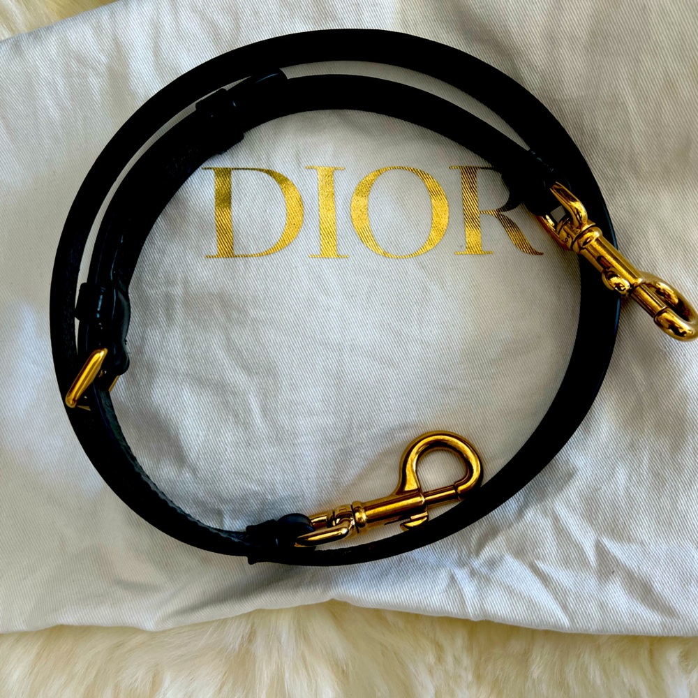 Dior black leather crossbody strap only